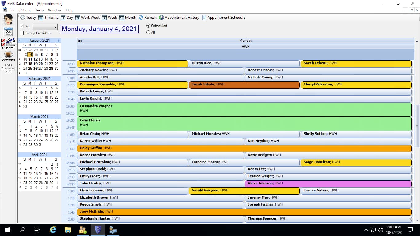 EMR Datacenter appointment window